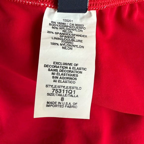 ANNE COLE COLLECTION 3 PCs red & white swim suit and cover-up, size 8, VGC - Picture 8 of 13